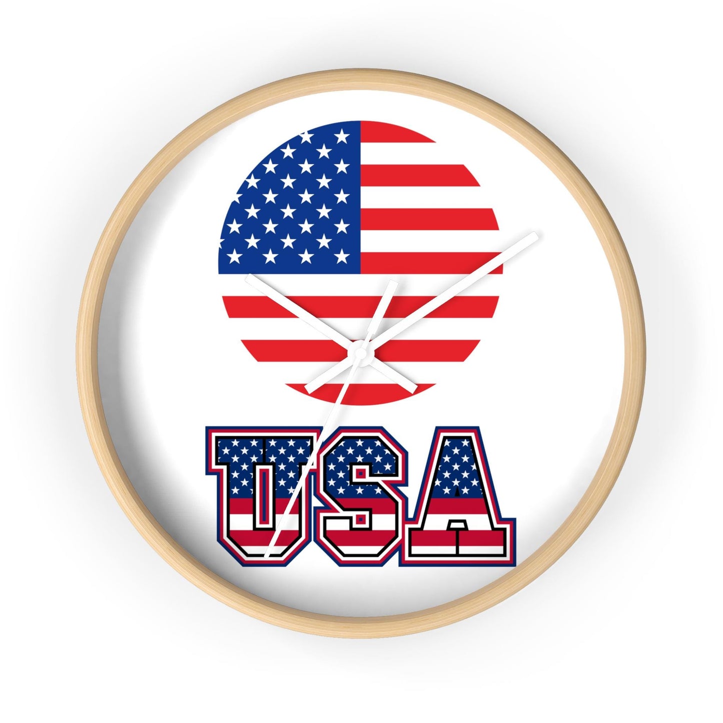 American Flag Wall Clock, USA Patriotic Decor, United States Pride, Independence Day Gift, Americana Home Decor, Stars and Stripes Clock