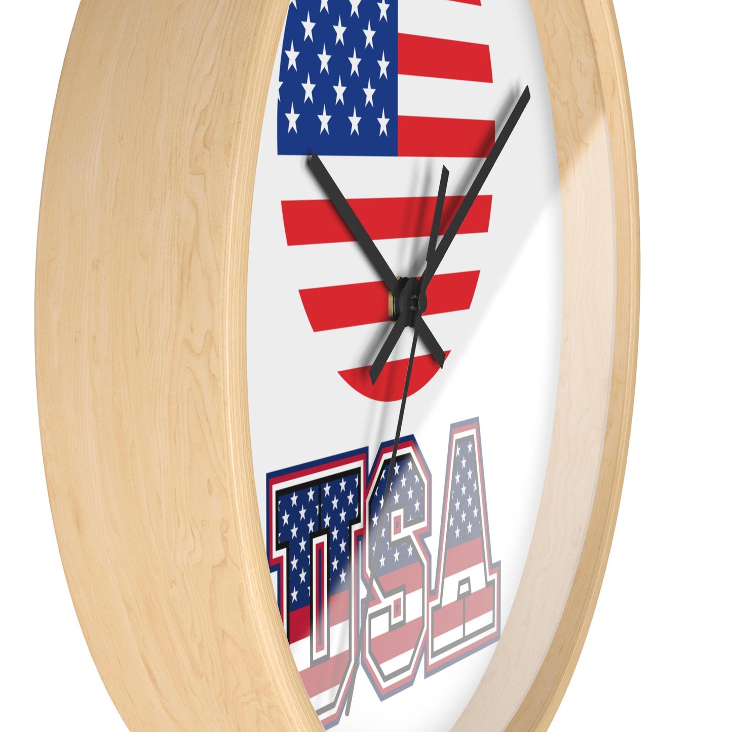 American Flag Wall Clock, USA Patriotic Decor, United States Pride, Independence Day Gift, Americana Home Decor, Stars and Stripes Clock