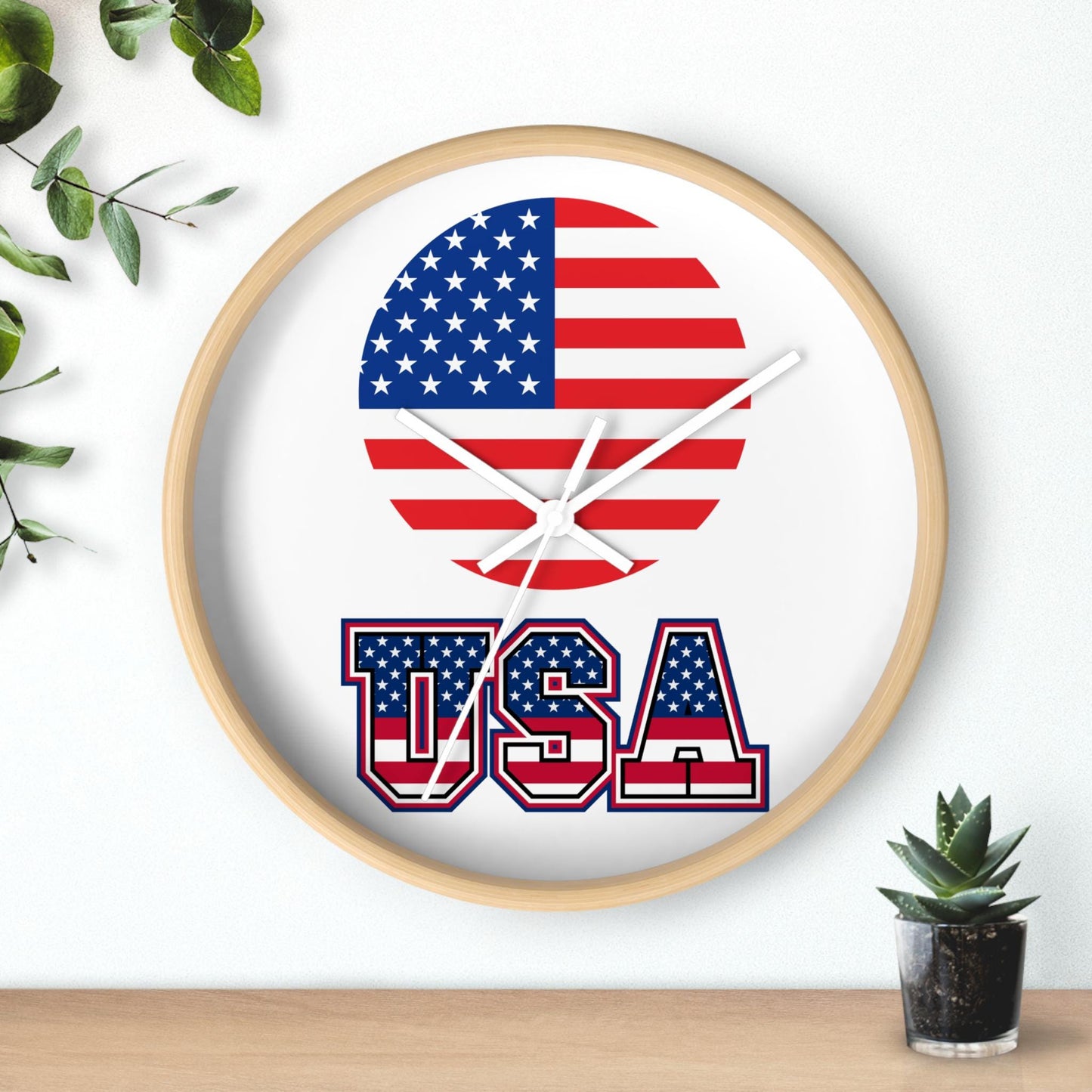 American Flag Wall Clock, USA Patriotic Decor, United States Pride, Independence Day Gift, Americana Home Decor, Stars and Stripes Clock