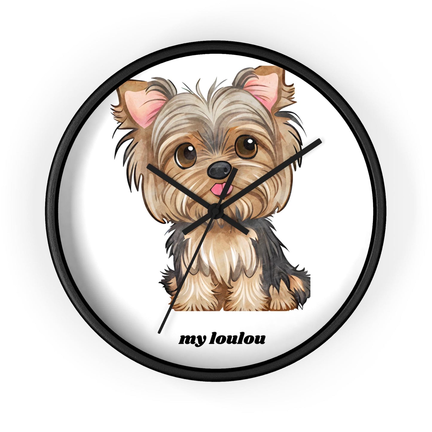 Adorable Yorkie Wall Clock - Cute Pet Lover Gift, Dog-themed Decor, Personalized Dog Clock, Unique Gift for Dog Owners