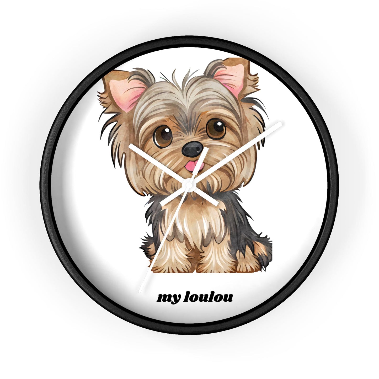Adorable Yorkie Wall Clock - Cute Pet Lover Gift, Dog-themed Decor, Personalized Dog Clock, Unique Gift for Dog Owners
