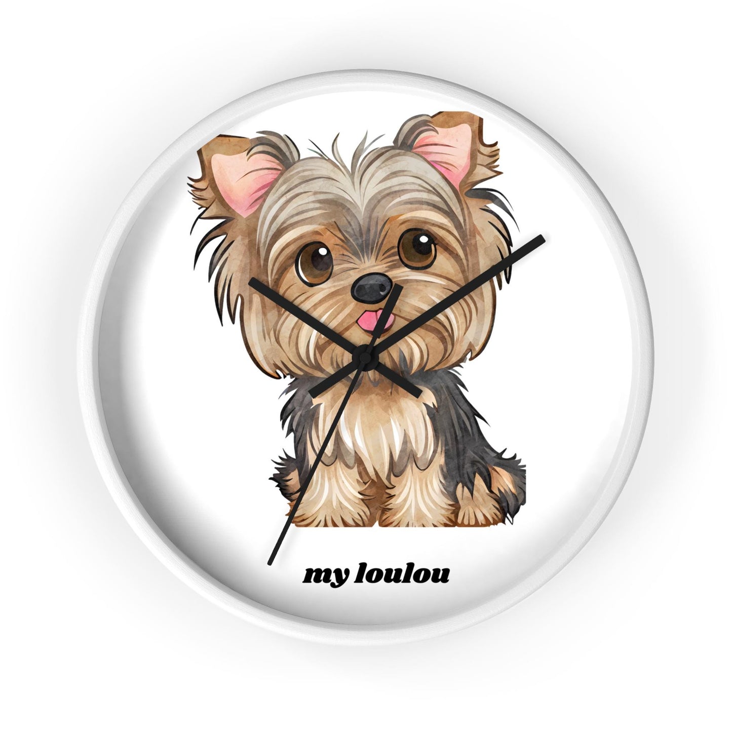Adorable Yorkie Wall Clock - Cute Pet Lover Gift, Dog-themed Decor, Personalized Dog Clock, Unique Gift for Dog Owners