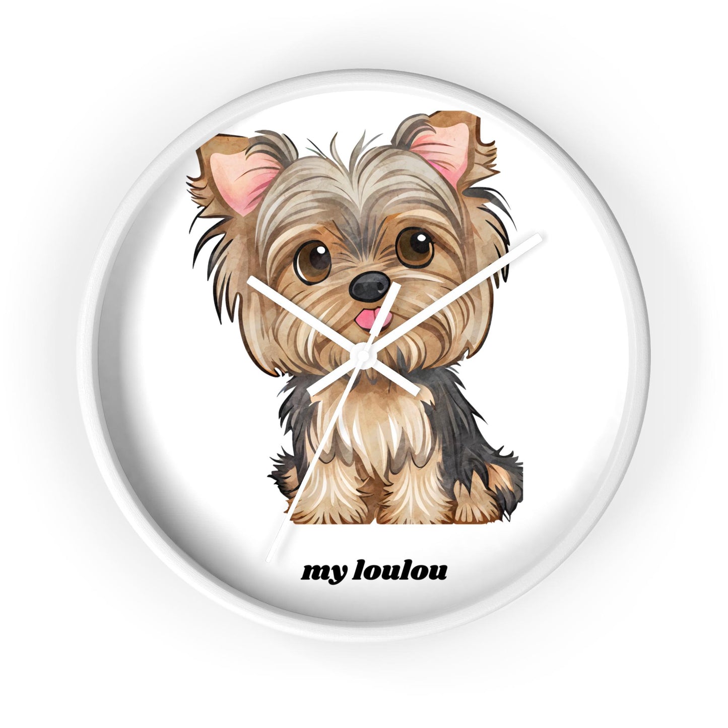 Adorable Yorkie Wall Clock - Cute Pet Lover Gift, Dog-themed Decor, Personalized Dog Clock, Unique Gift for Dog Owners
