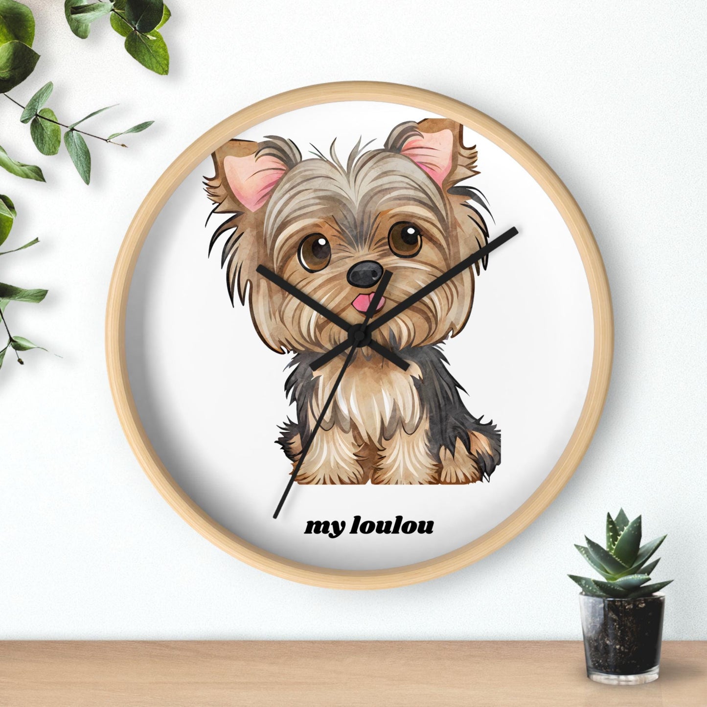 Adorable Yorkie Wall Clock - Cute Pet Lover Gift, Dog-themed Decor, Personalized Dog Clock, Unique Gift for Dog Owners
