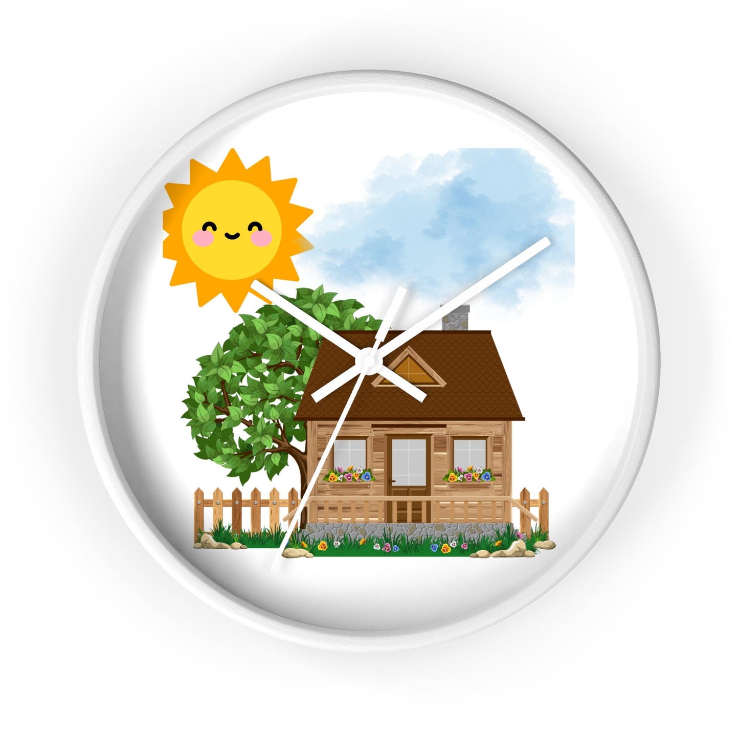 Cheerful Home Wall Clock - Brighten Your Space, Unique Decor for Kitchen, Living Room, Gift for Housewarming, Spring Vibes