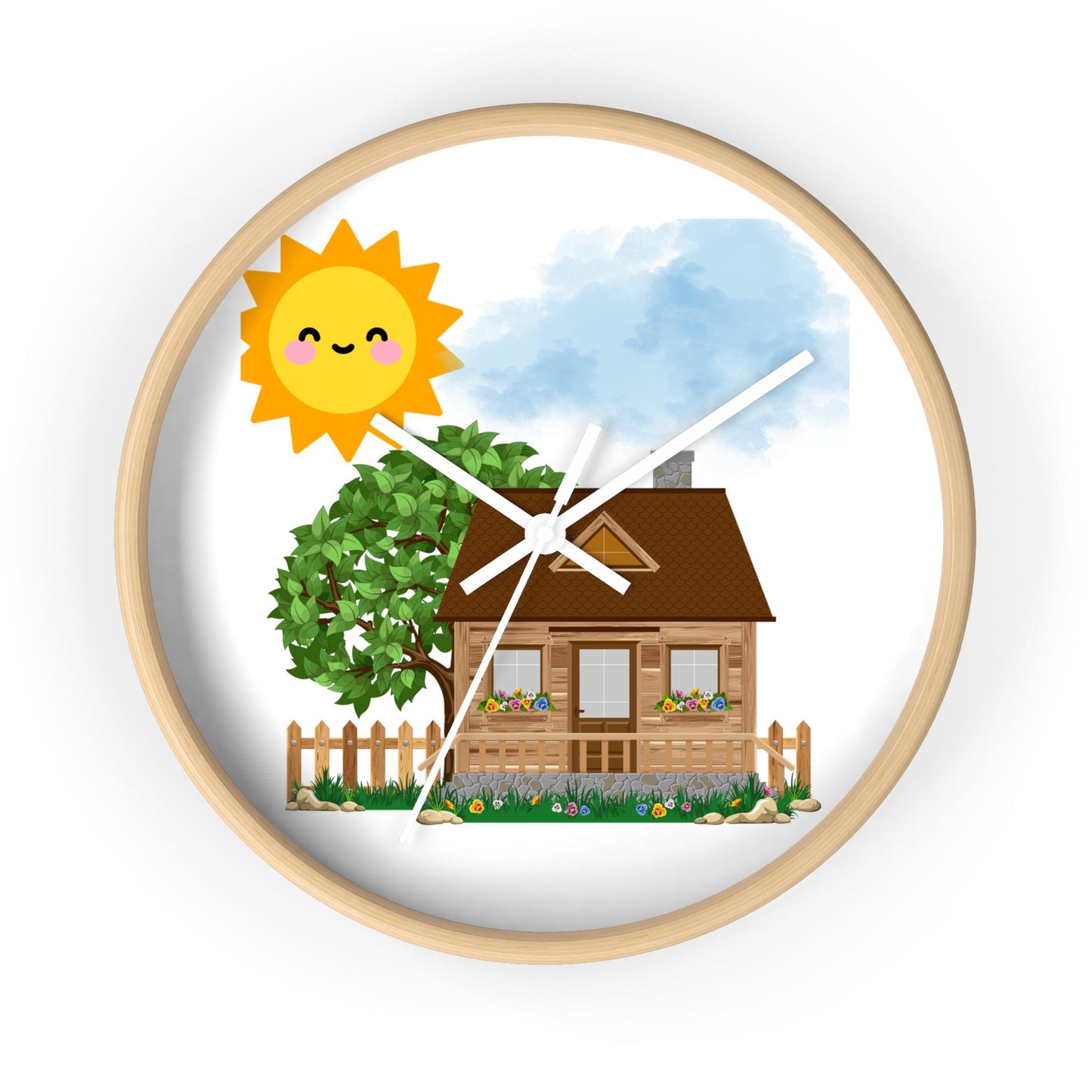 Cheerful Home Wall Clock - Brighten Your Space, Unique Decor for Kitchen, Living Room, Gift for Housewarming, Spring Vibes