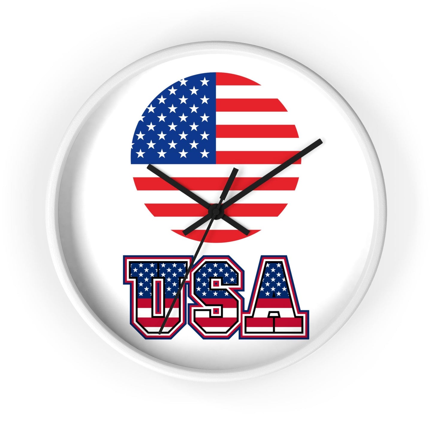 American Flag Wall Clock, USA Patriotic Decor, United States Pride, Independence Day Gift, Americana Home Decor, Stars and Stripes Clock