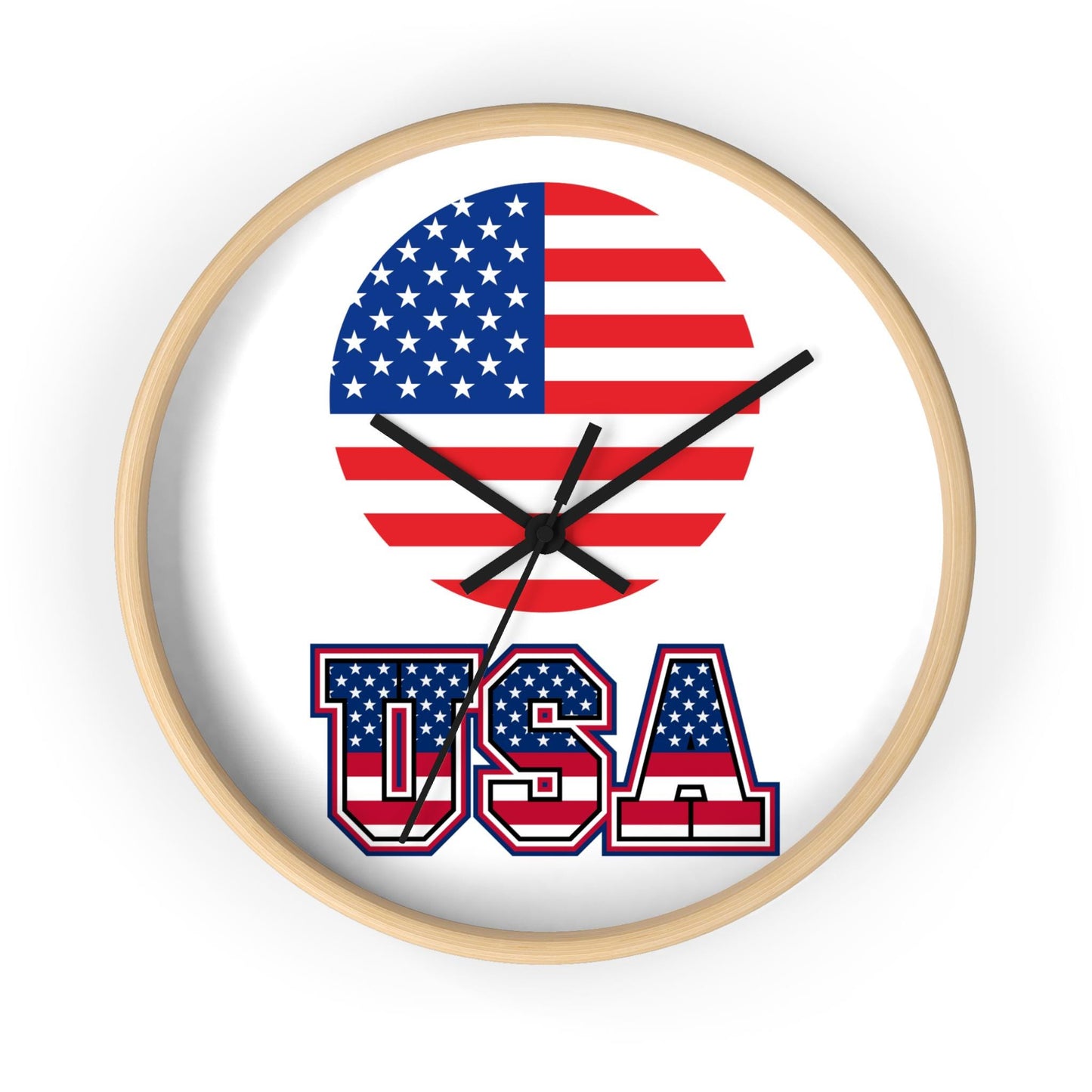 American Flag Wall Clock, USA Patriotic Decor, United States Pride, Independence Day Gift, Americana Home Decor, Stars and Stripes Clock