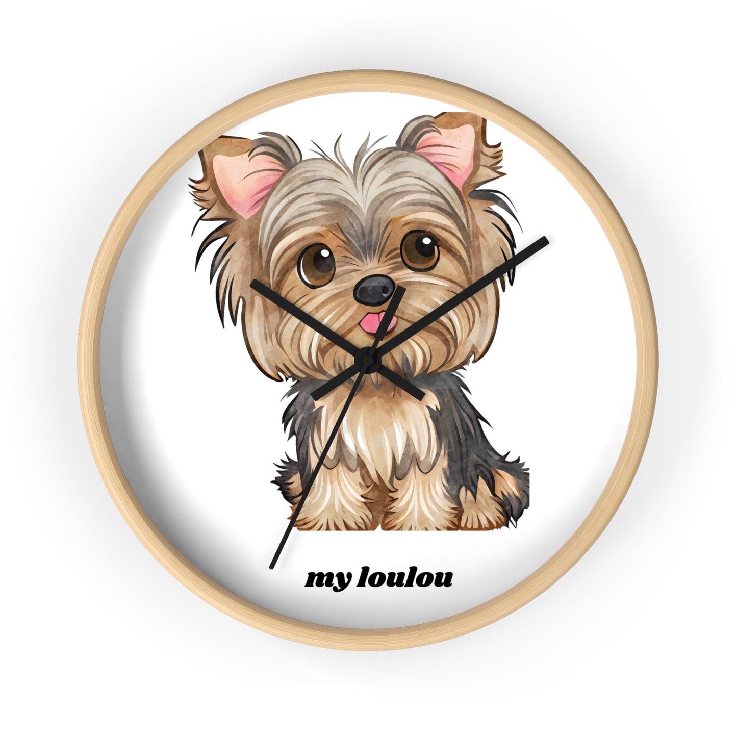 Adorable Yorkie Wall Clock - Cute Pet Lover Gift, Dog-themed Decor, Personalized Dog Clock, Unique Gift for Dog Owners