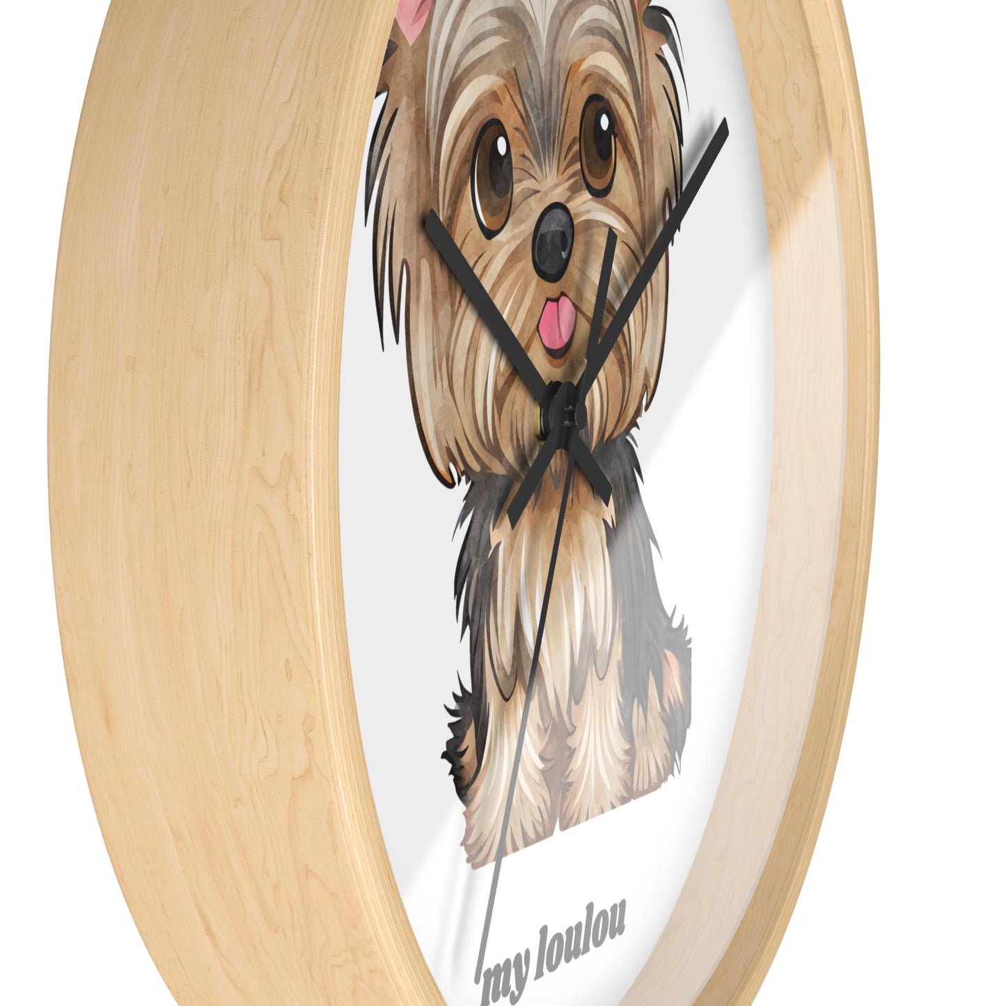 Adorable Yorkie Wall Clock - Cute Pet Lover Gift, Dog-themed Decor, Personalized Dog Clock, Unique Gift for Dog Owners