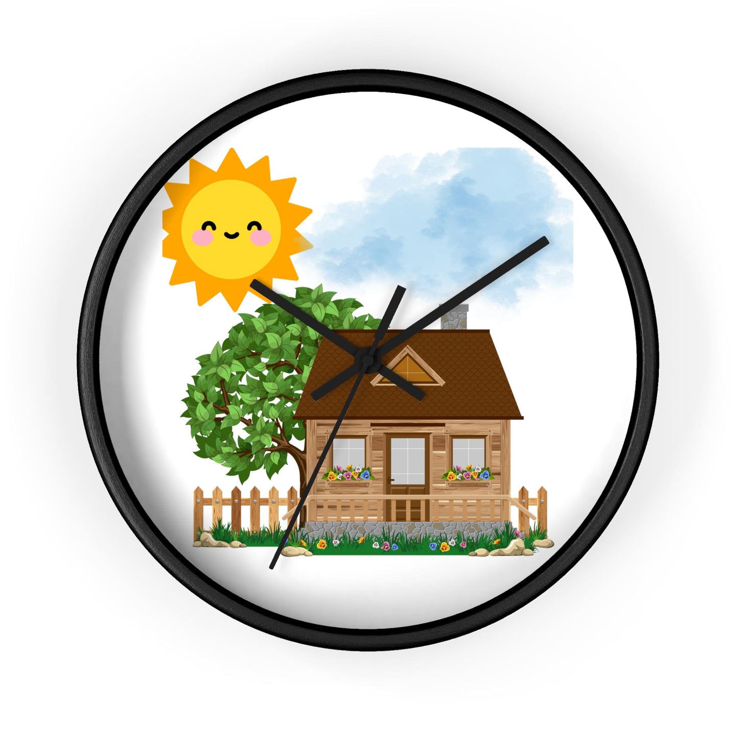 Cheerful Home Wall Clock - Brighten Your Space, Unique Decor for Kitchen, Living Room, Gift for Housewarming, Spring Vibes