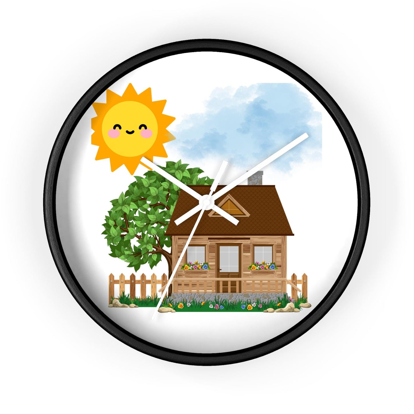 Cheerful Home Wall Clock - Brighten Your Space, Unique Decor for Kitchen, Living Room, Gift for Housewarming, Spring Vibes