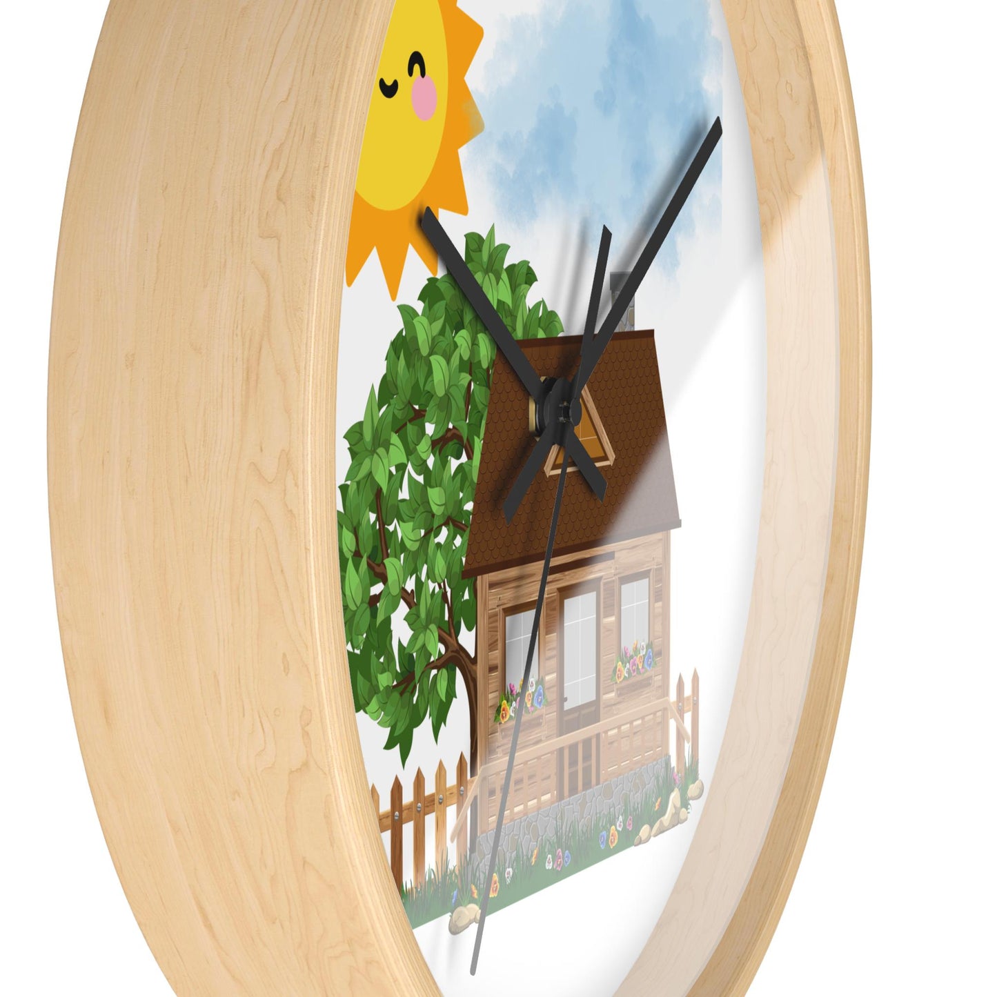 Cheerful Home Wall Clock - Brighten Your Space, Unique Decor for Kitchen, Living Room, Gift for Housewarming, Spring Vibes