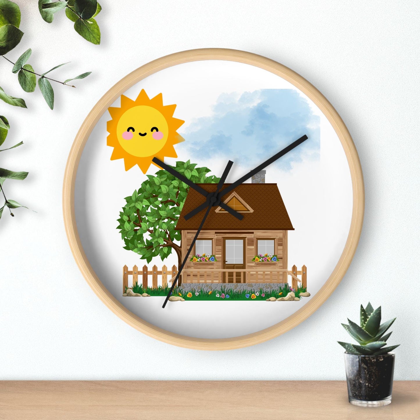 Cheerful Home Wall Clock - Brighten Your Space, Unique Decor for Kitchen, Living Room, Gift for Housewarming, Spring Vibes