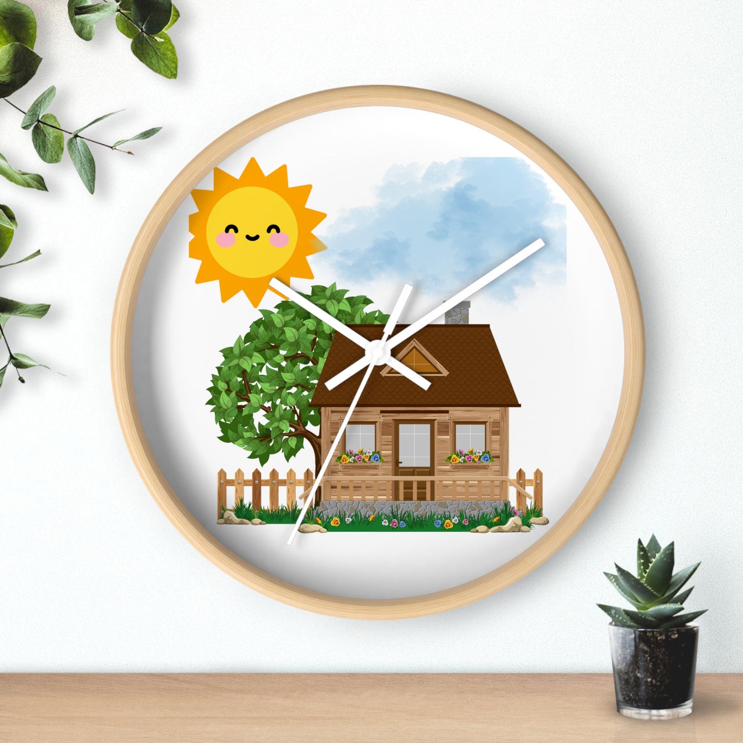Cheerful Home Wall Clock - Brighten Your Space, Unique Decor for Kitchen, Living Room, Gift for Housewarming, Spring Vibes