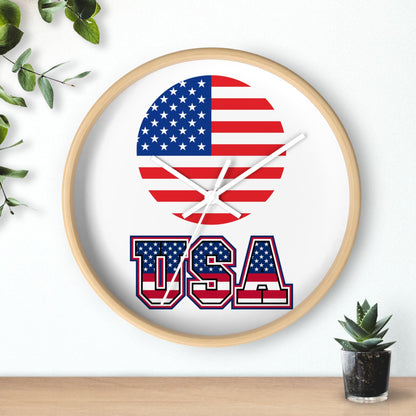 American Flag Wall Clock, USA Patriotic Decor, United States Pride, Independence Day Gift, Americana Home Decor, Stars and Stripes Clock