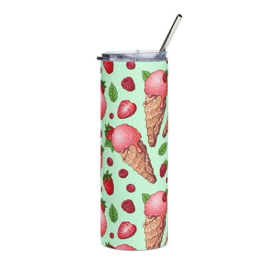 Cute Ice Cream Tumbler, 20oz - Summer Drinkware, Perfect for Ice Cream Lovers, Gift for Birthdays, Picnics, Parties, Festivals, Personalized