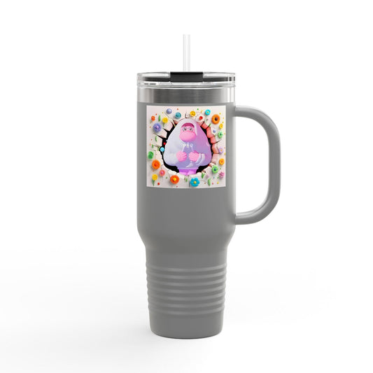 Cute Insulated Travel Mug, 40oz | Colorful Monster Design | Perfect for On-the-Go Drinks, Gifts for Kids, Birthday Party, or Everyday Use