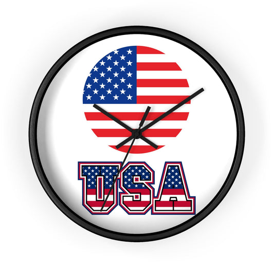 American Flag Wall Clock, USA Patriotic Decor, United States Pride, Independence Day Gift, Americana Home Decor, Stars and Stripes Clock