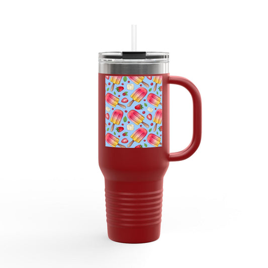 Colorful Insulated Travel Mug, 40oz - Perfect for Gifts, On-the-Go Drinks, Coffee Lovers, Summer Picnics, Outdoor Adventures